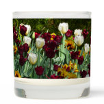 Maroon and Yellow Tulips Colorful Floral Scented Candle