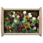 Maroon and Yellow Tulips Colorful Floral Serving Tray