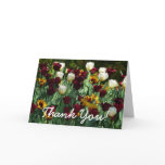 Maroon and Yellow Tulips Colorful Floral Thank You Card