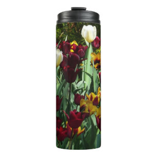 Maroon and Yellow Tulips Colorful Floral Thermal Tumbler