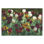 Maroon and Yellow Tulips Colorful Floral Tissue Paper
