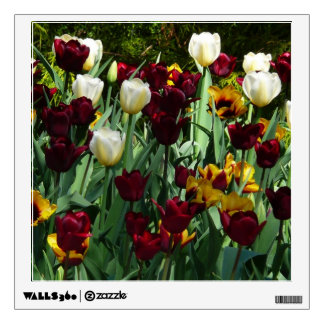 Maroon and Yellow Tulips Colorful Floral Wall Decal