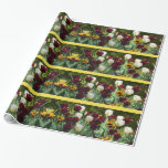 Maroon and Yellow Tulips Colorful Floral Wrapping Paper