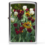Maroon and Yellow Tulips Colorful Floral Zippo Lighter
