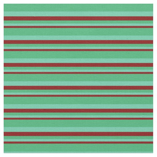 Maroon, Aquamarine & Sea Green Colored Lines Fabric