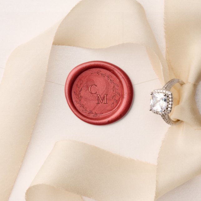 Maroon Autumn Wedding Wax Seal Stamp (Insitu (Wedding))