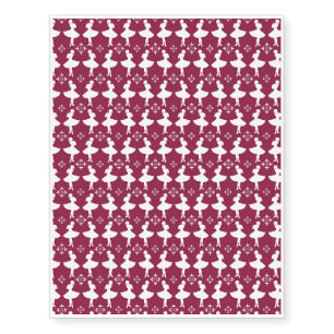 Maroon Ballarinas Temporary Tattoos