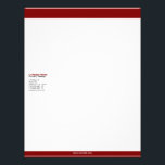 Maroon Bars Letterhead<br><div class="desc">A classic maroon bars letterhead, available in 5 paper types. The design features your company name (in maroon) and company message (in black) at the top, followed by lines of optional addresses and contact information (in gray), all nestled between two maroon bars of different heights at the top and bottom...</div>