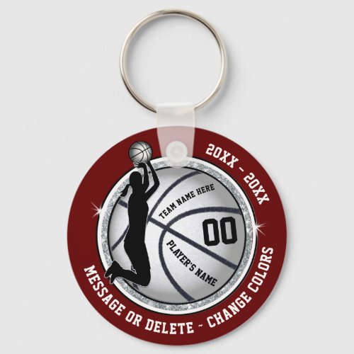 Maroon Basketball Themed Party Favors Keychain