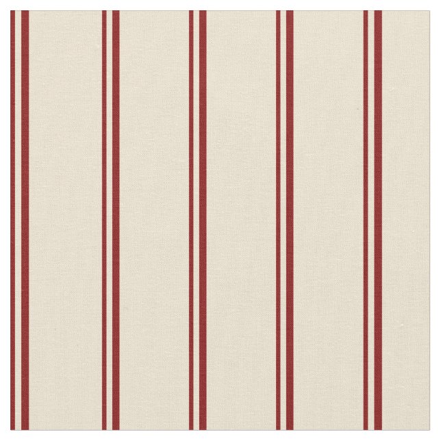 Maroon & Beige Colored Lines Fabric (Close Up)