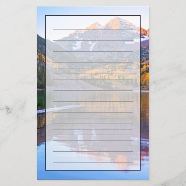 Maroon Bells Alpen Glow Stationery (Front)