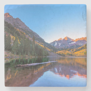 Maroon Bells Alpen Glow Stone Coaster