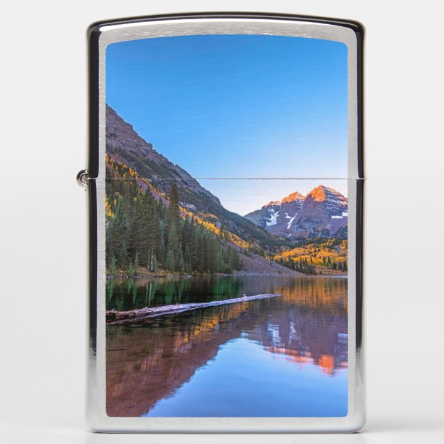 Maroon Bells Alpen Glow Zippo Lighter (Front)