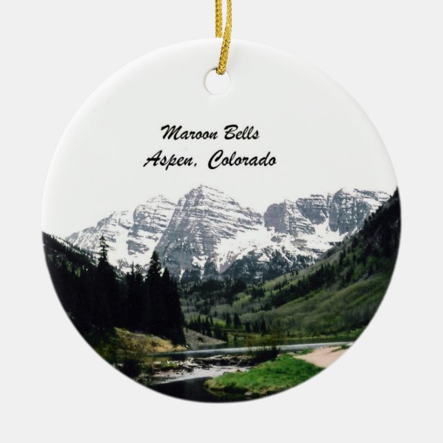 Maroon Bells, Aspen, Colorado Ceramic Ornament (Front)