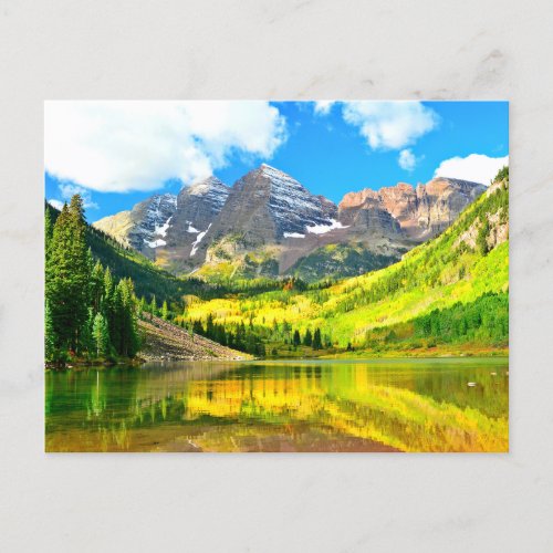 Maroon Bells Aspen Colorado Summer Landscape  Postcard