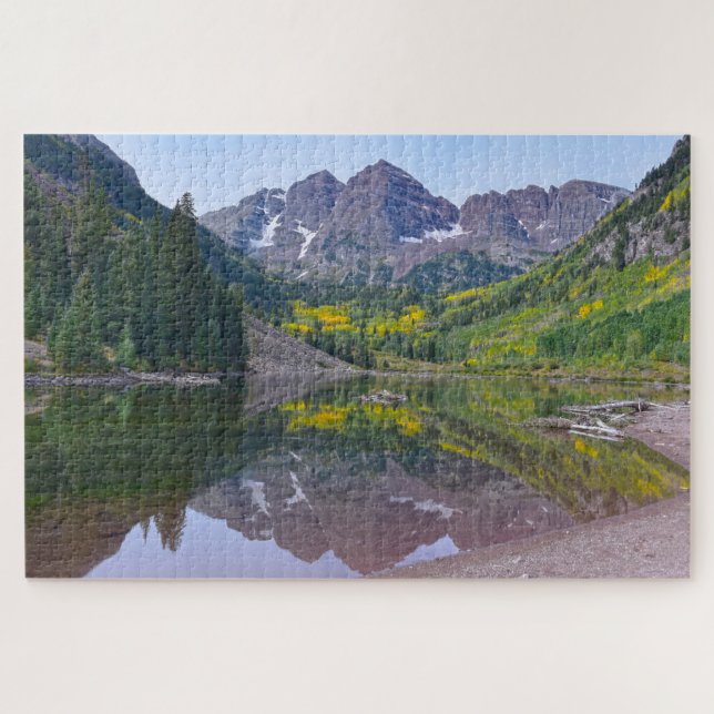 Maroon Bells, Autumn Reflection, Colorado Jigsaw Puzzle (Horizontal)