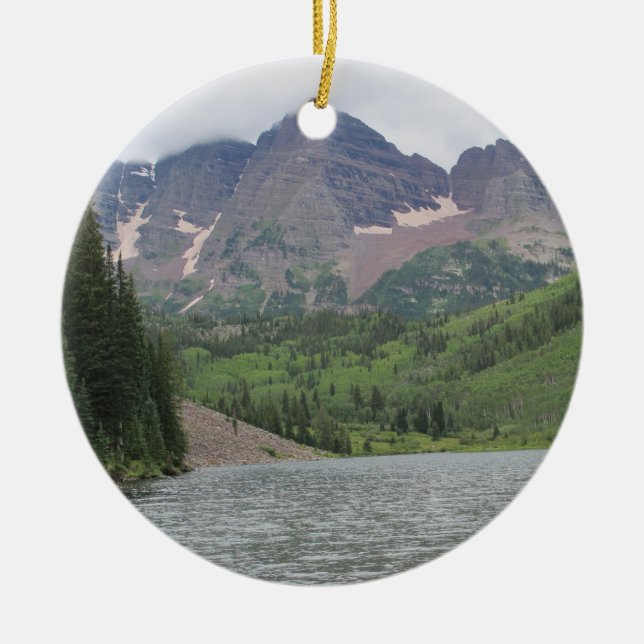 Maroon Bells Ceramic Ornament (Front)