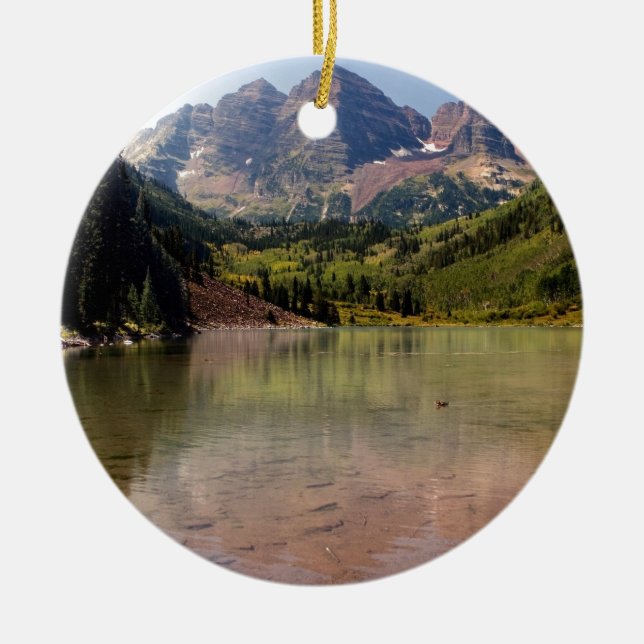 Maroon Bells Ceramic Ornament (Front)