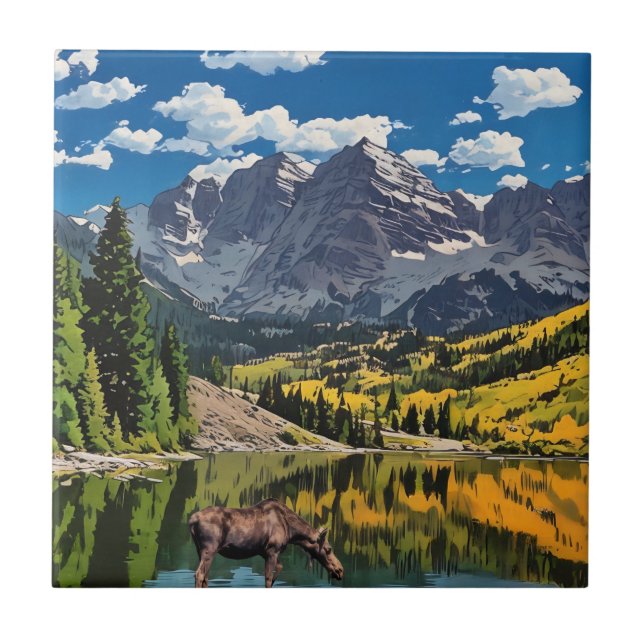 Maroon Bells Ceramic Tile (Front)