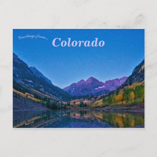 Maroon Bells Colorado Postcard