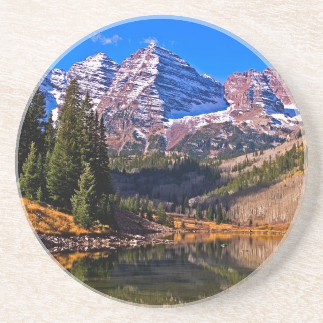 Maroon Bells Drink Coaster (Front)