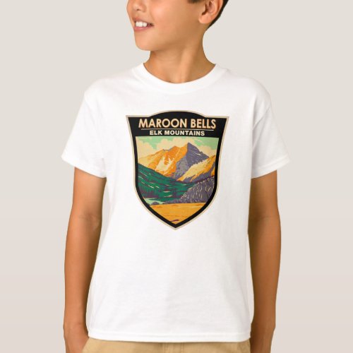 Maroon Bells Elk Mountains Colorado Vintage T_Shir T_Shirt