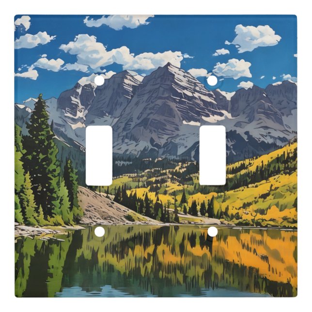 Maroon Bells in Apsen Colorado Light Switch Cover (Front)