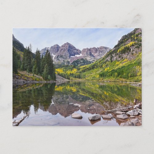 Maroon Bells in Autumn Colorado Postcard