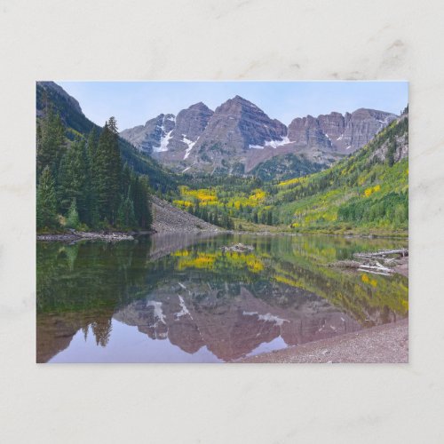 Maroon Bells in Autumn Colorado Postcard