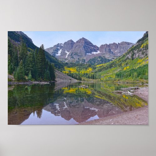 Maroon Bells in Autumn Colorado Poster