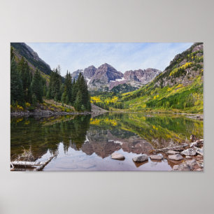 Maroon Bells in Autumn, Colorado Poster