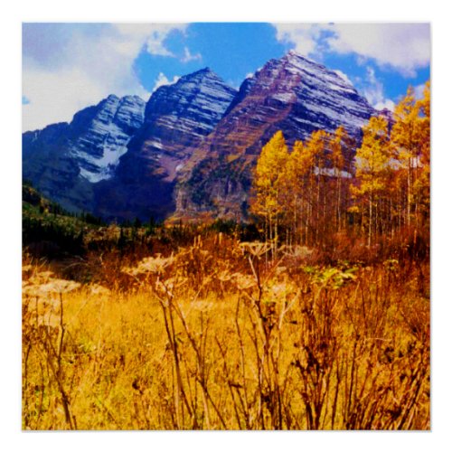 Maroon Bells in Autumn Poster