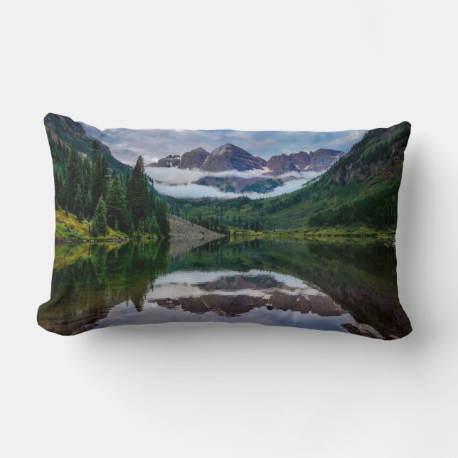 Maroon Bells Lumbar Pillow (Front)