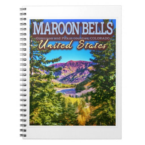 MAROON BELLS _ MAROON LAKE _ COLORADO US NOTEBOOK