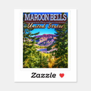 MAROON BELLS - MAROON LAKE - COLORADO US STICKER