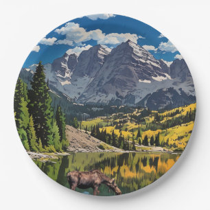 Maroon Bells Paper Napkin Plates