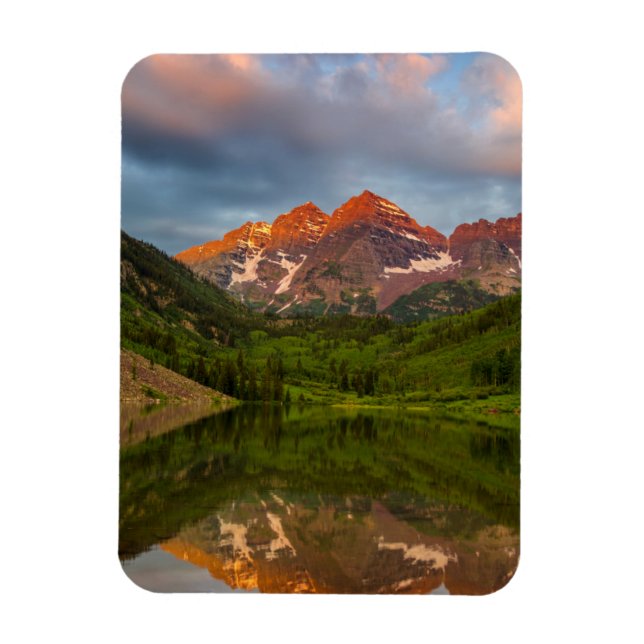 Maroon Bells Reflect Into Calm Maroon Lake 3 Magnet (Vertical)