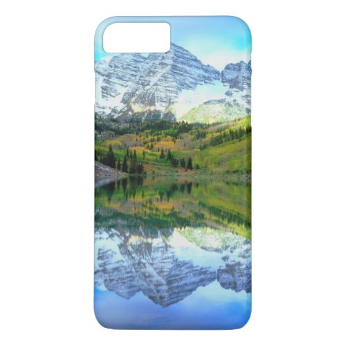 Maroon Bells reflecting in Maroon Lake iPhone 8 Plus7 Plus Case