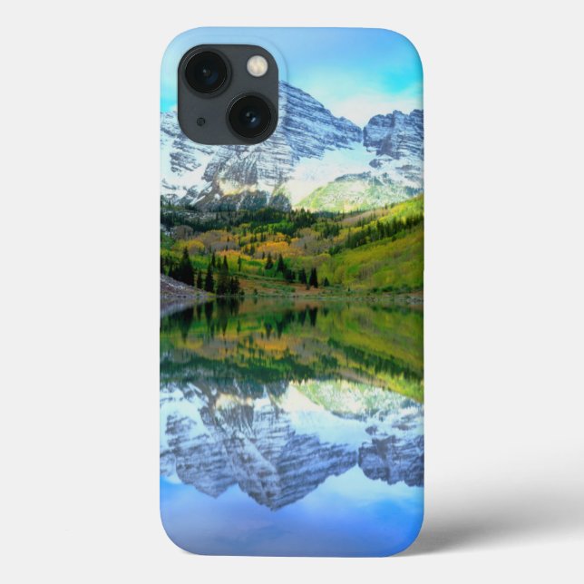 Maroon Bells reflecting in Maroon Lake Case-Mate iPhone Case (Back)
