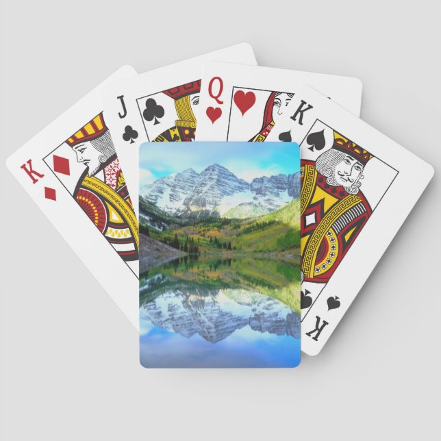 Maroon Bells reflecting in Maroon Lake Poker Cards (Back)