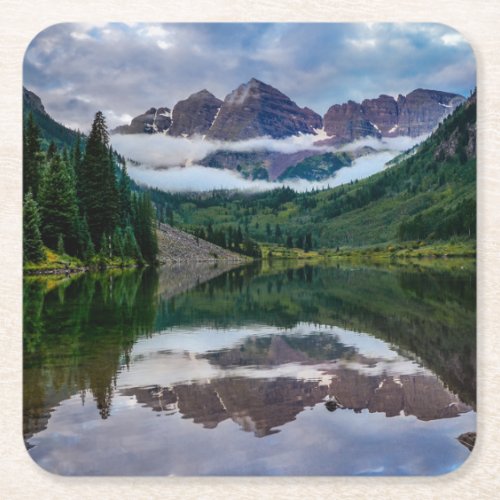 Maroon Bells Square Paper Coaster