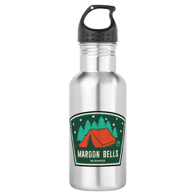 Maroon Bells Wilderness Camping Stainless Steel Water Bottle (Front)
