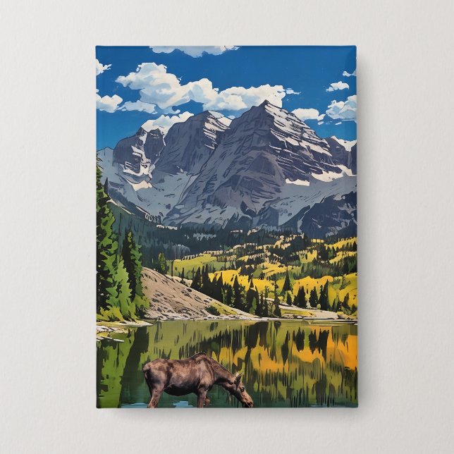 Maroon Bells with Moose Button (Front)