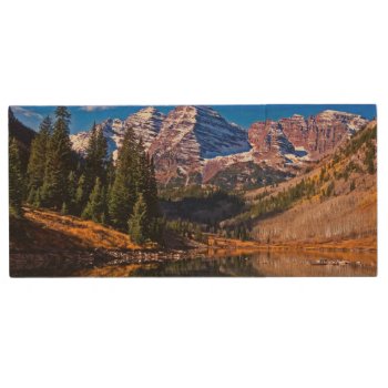 Maroon Bells Wood Flash Drive by usmountains at Zazzle