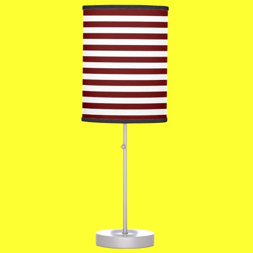 Maroon Bengal Stripe Table Lamp