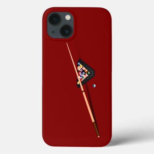 Maroon Billiard Table iPhone 13 Case