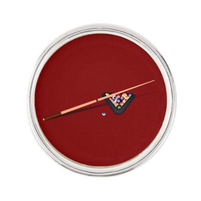 Maroon Billiard Table Lapel Pin (Front)