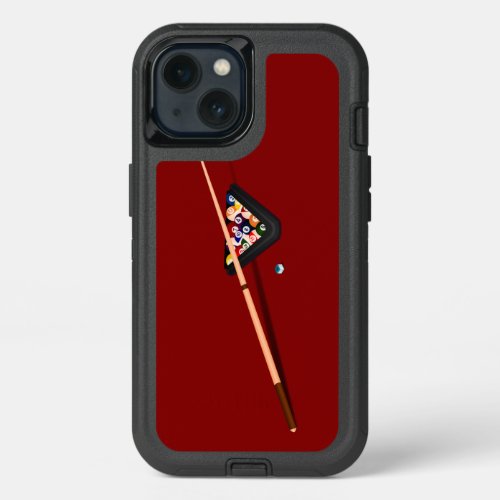 Maroon Billiard Table iPhone 13 Case