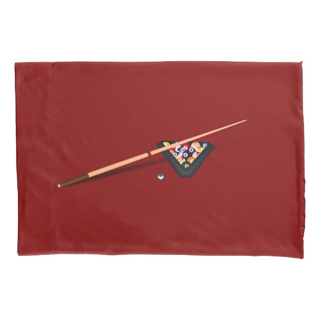 Maroon Billiard Table Pillow Case (Front)