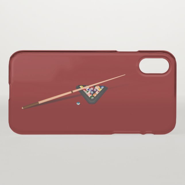 Maroon Billiard Table Pool Cue Balls Uncommon iPhone Case (Back (Horizontal))